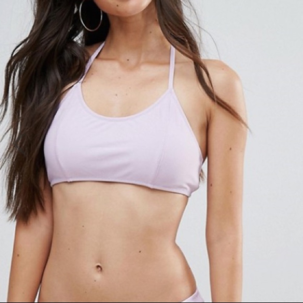 Purple bikini halter top